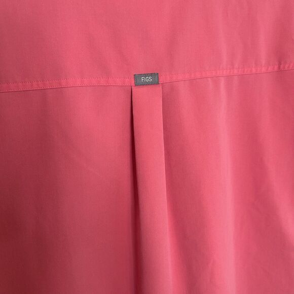 FIGS Rafaela Oversized Scrub Top Neon Pink Sz L - Picture 5 of 7